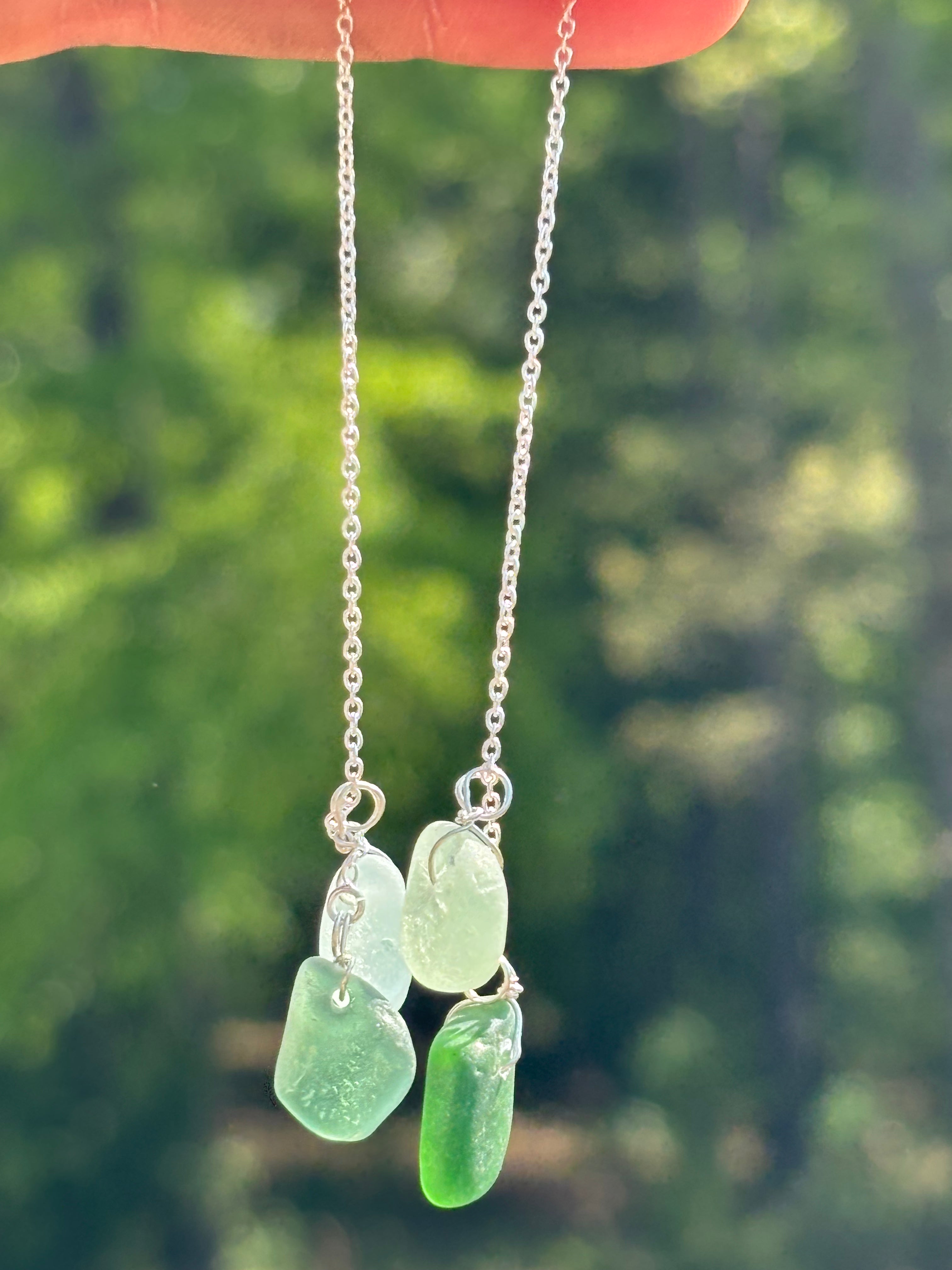 Stacked Seaglass earrings