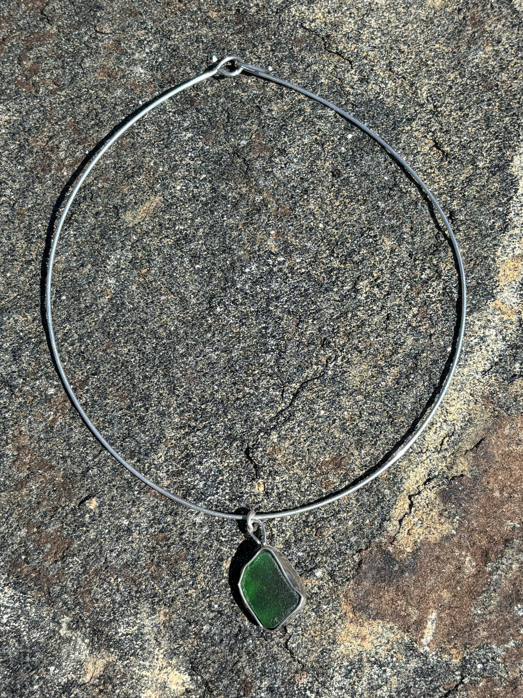 Sea glass choker necklace