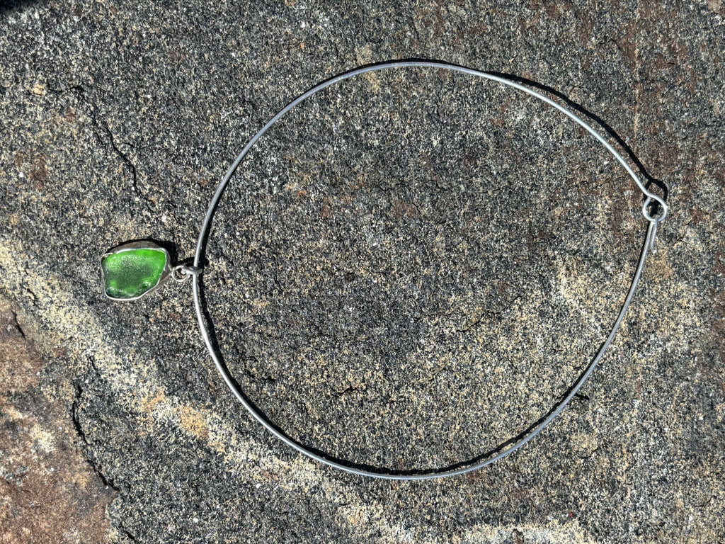 Sea glass choker necklace