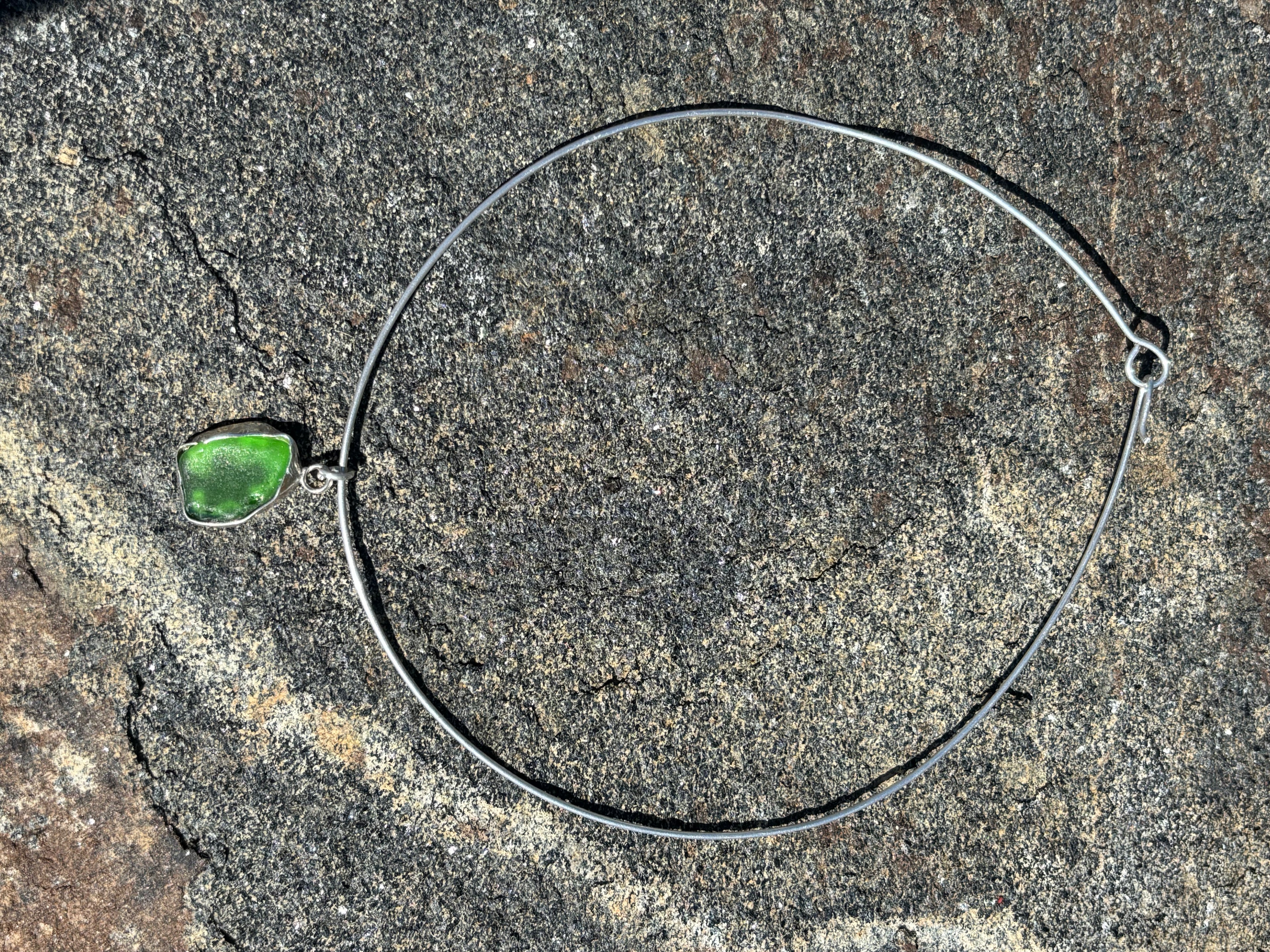 Sea glass choker necklace