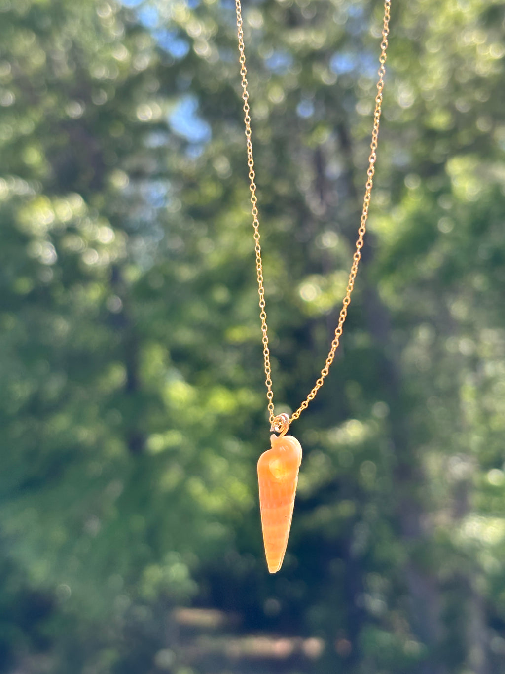 Gold shell necklace