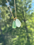 Two stone sea glass necklace