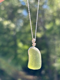 Sea glass sterling silver necklace