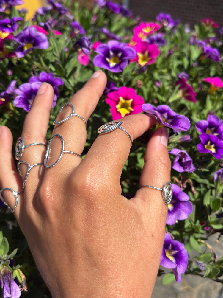 Open oval ring Sterling silver