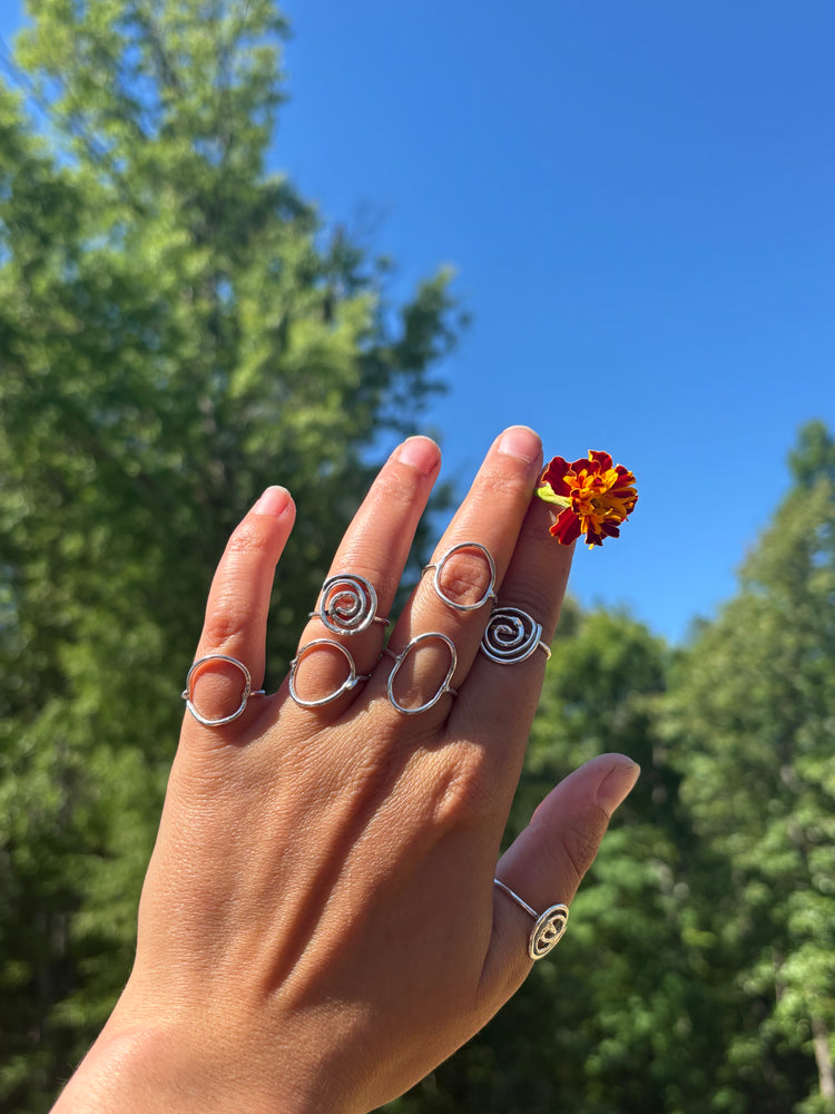 Open oval ring Sterling silver