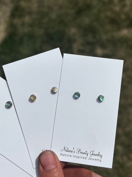 Abalone shell stud earrings