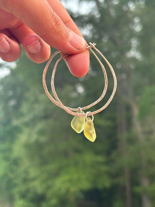 Textured Seaglass hoops