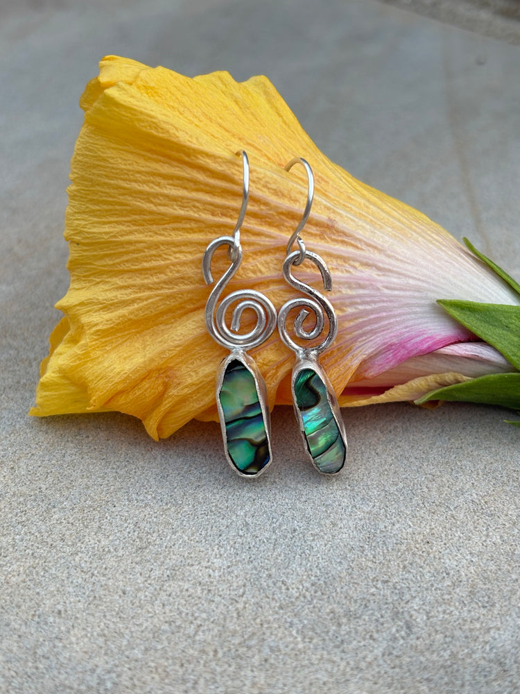 Abalone swirl earrings