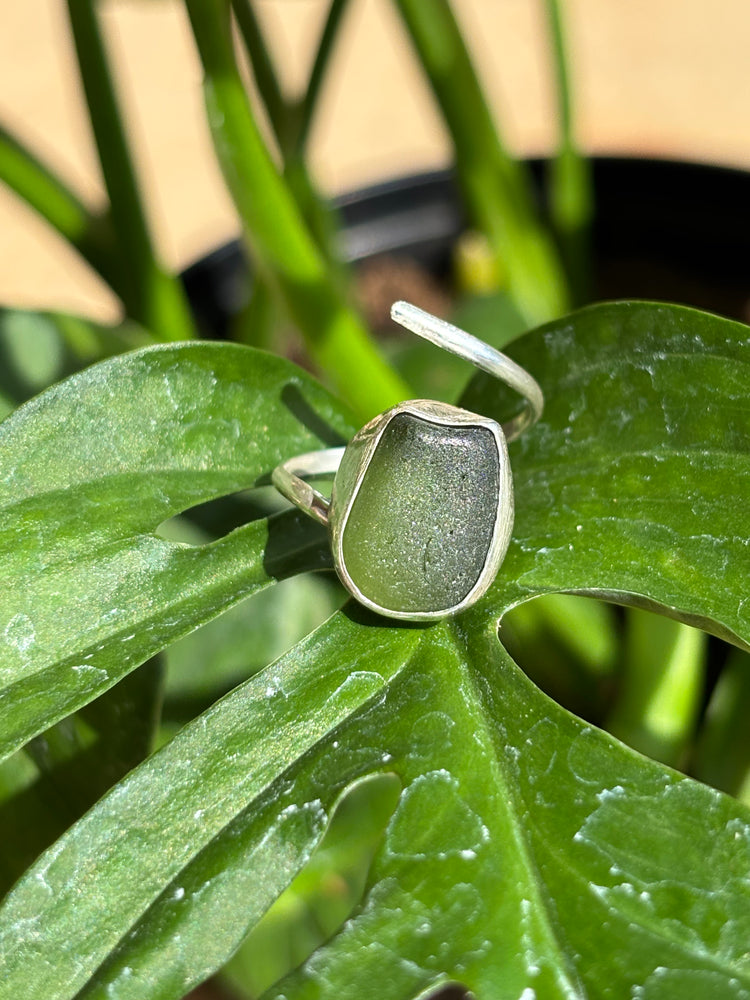 Green Seaglass ring