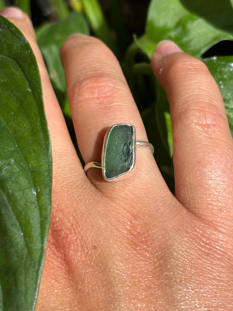Green Seaglass ring