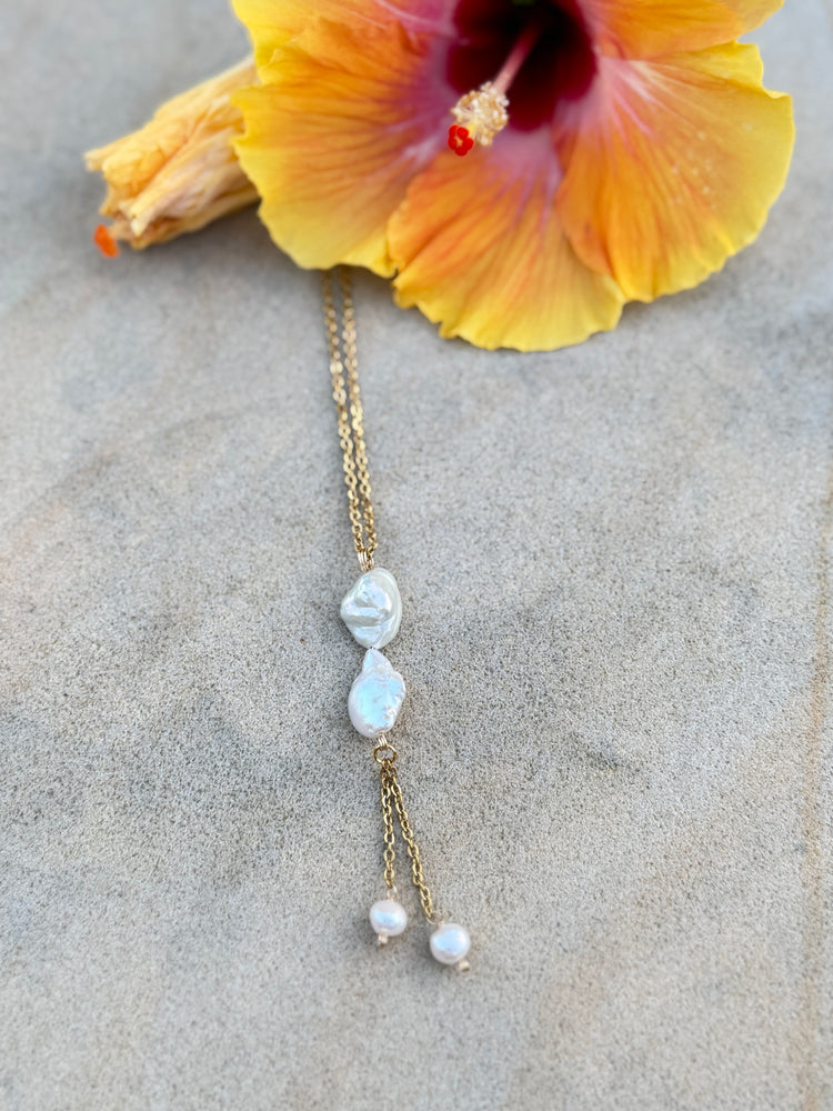 Pearl rainfall necklace