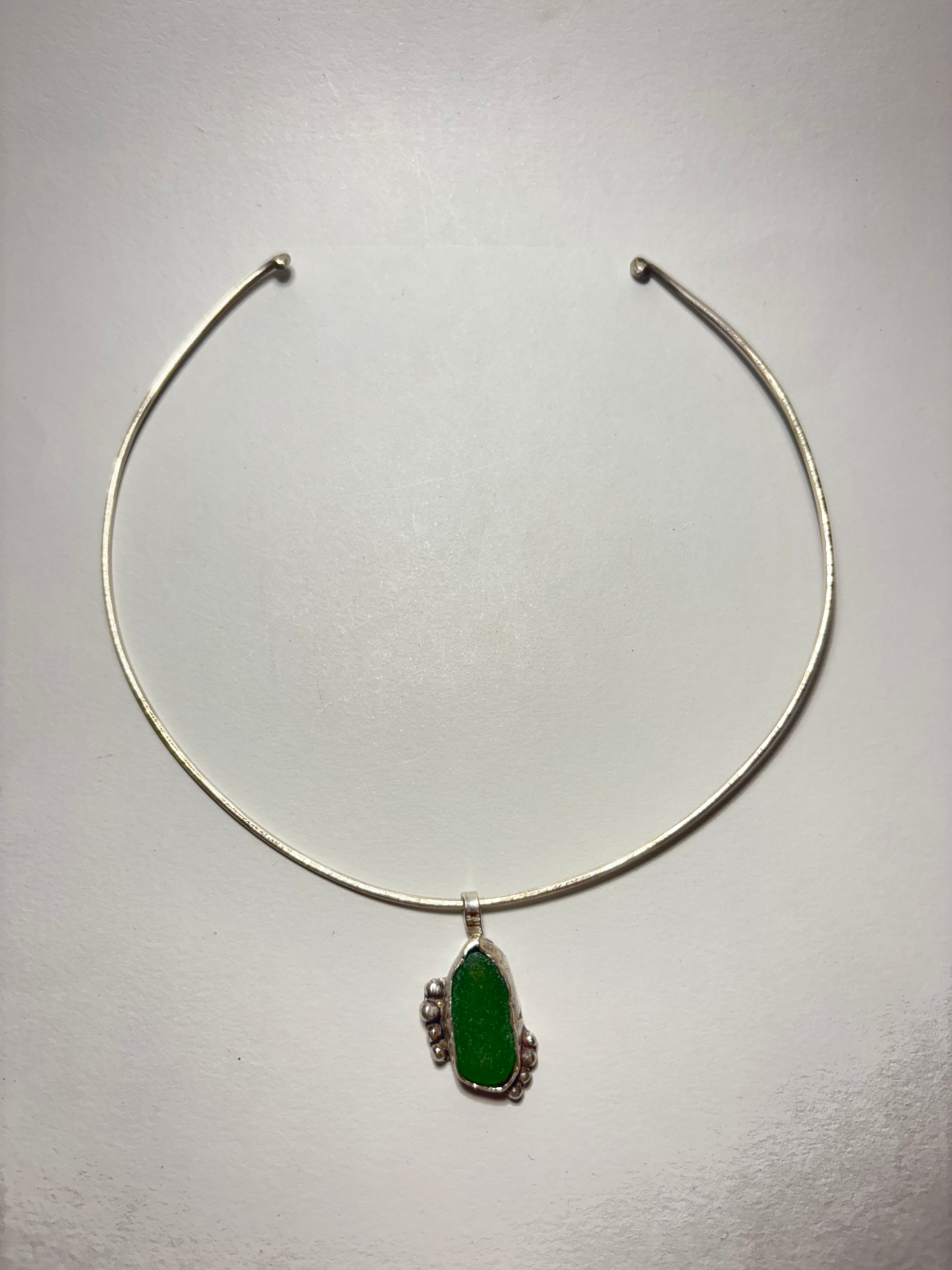 One-of-a-kind Sea glass necklace and pendant