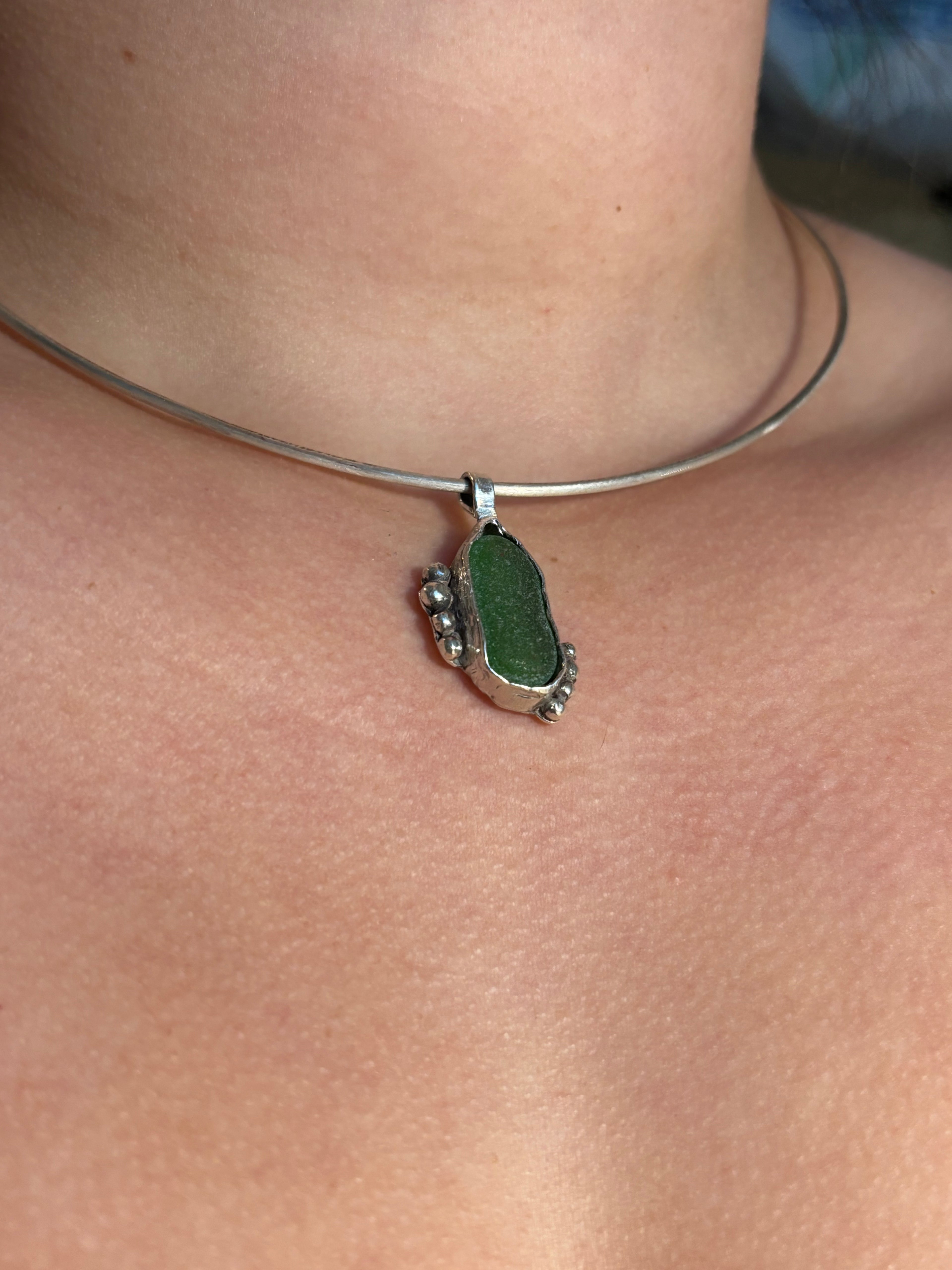 One-of-a-kind Sea glass necklace and pendant
