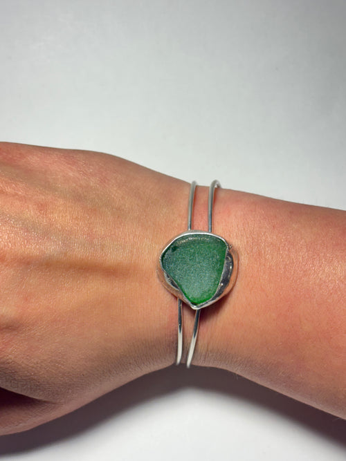 One-of-a-kind sea glass bracelet