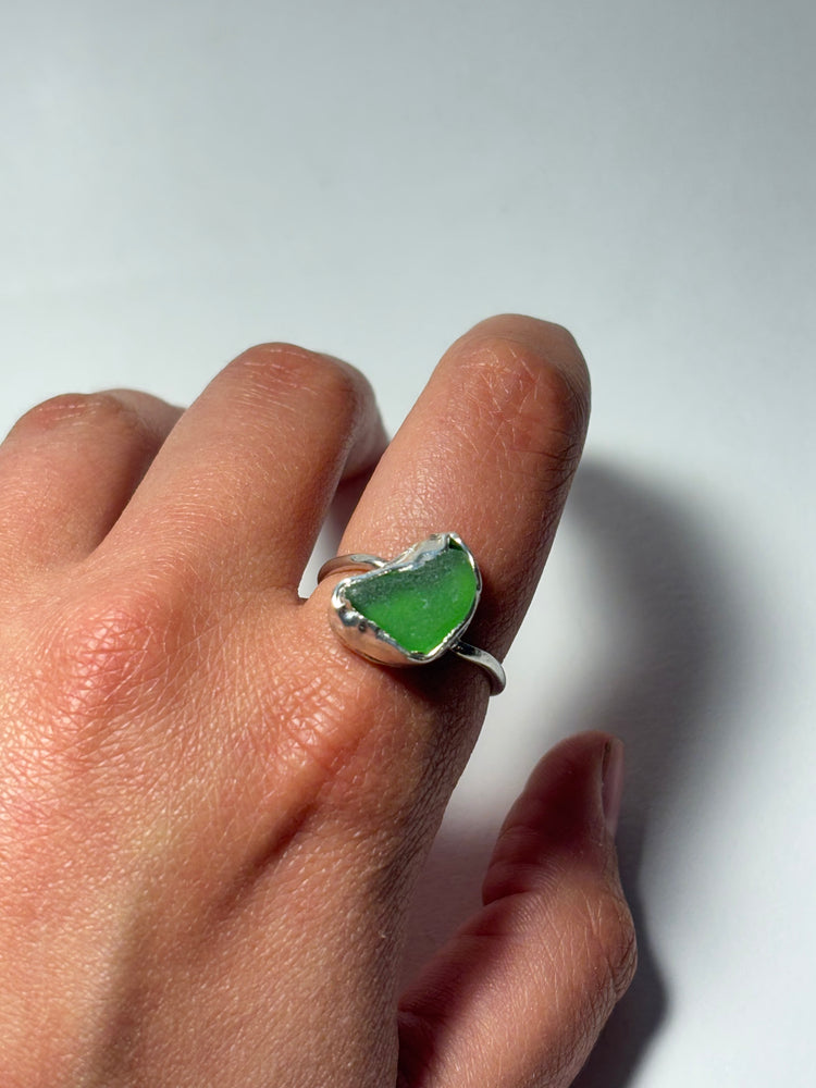 One-of-a-kind sea glass ring