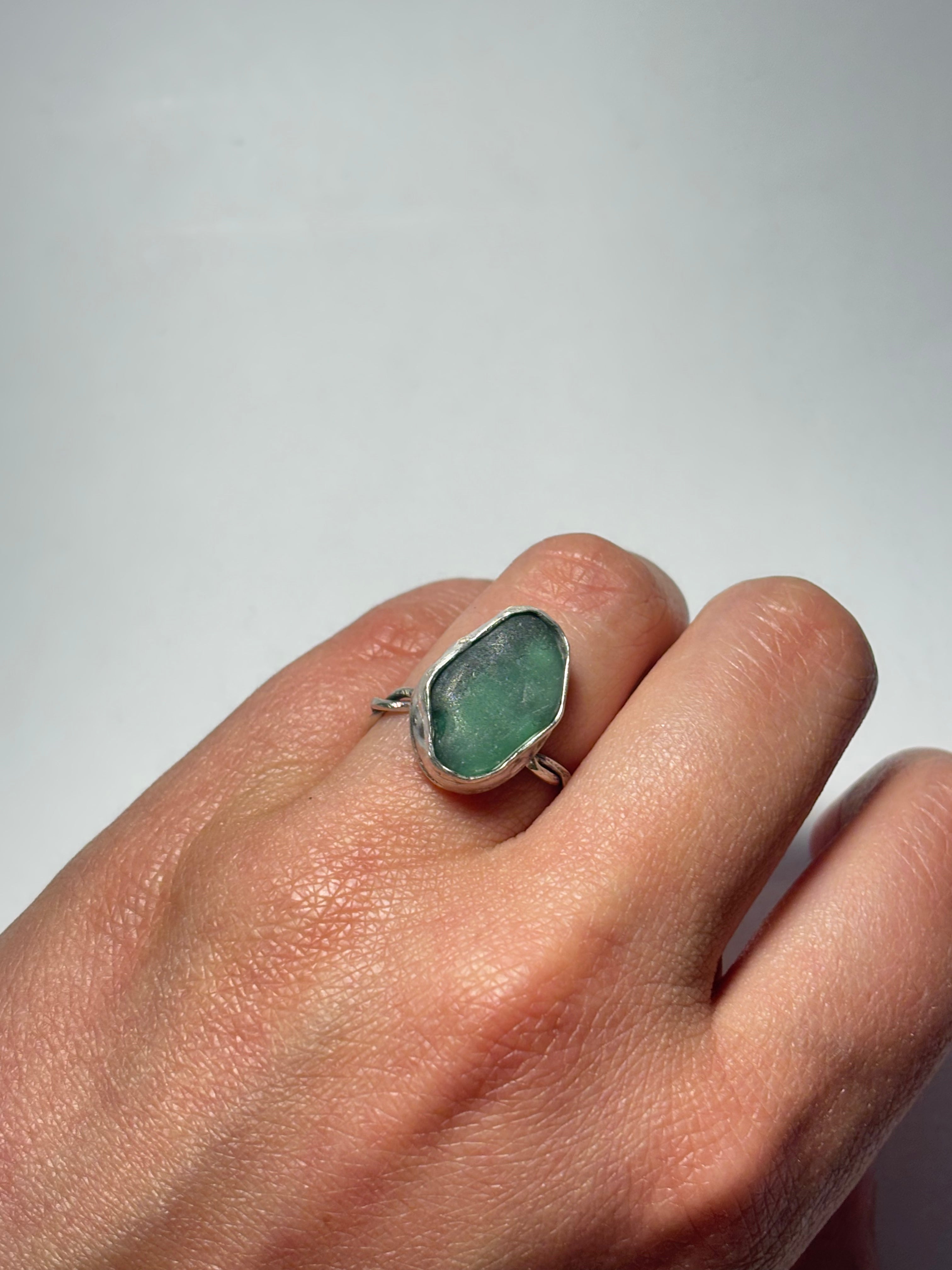 One-of-a-kind Sea glass rings