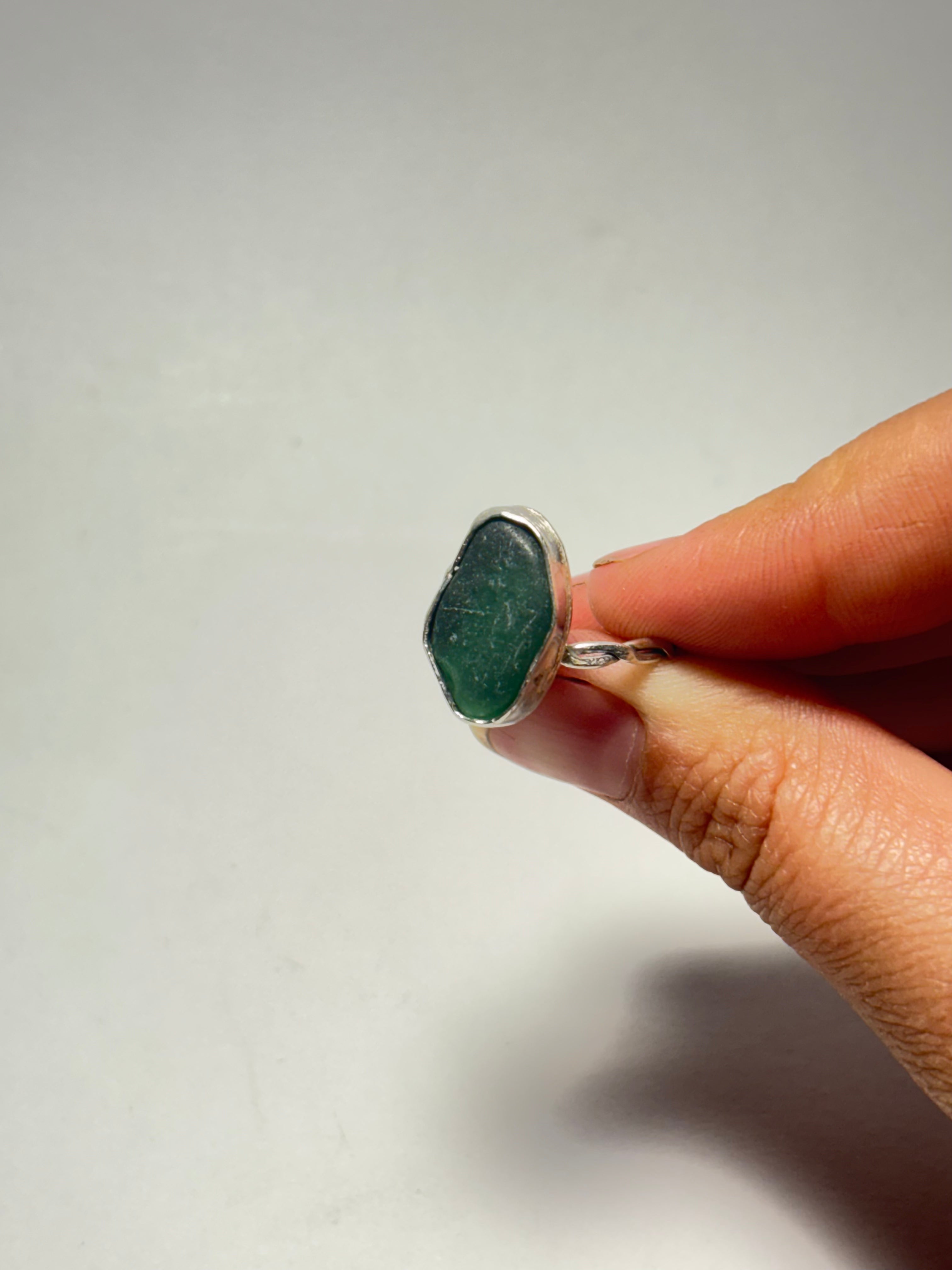 One-of-a-kind Sea glass rings