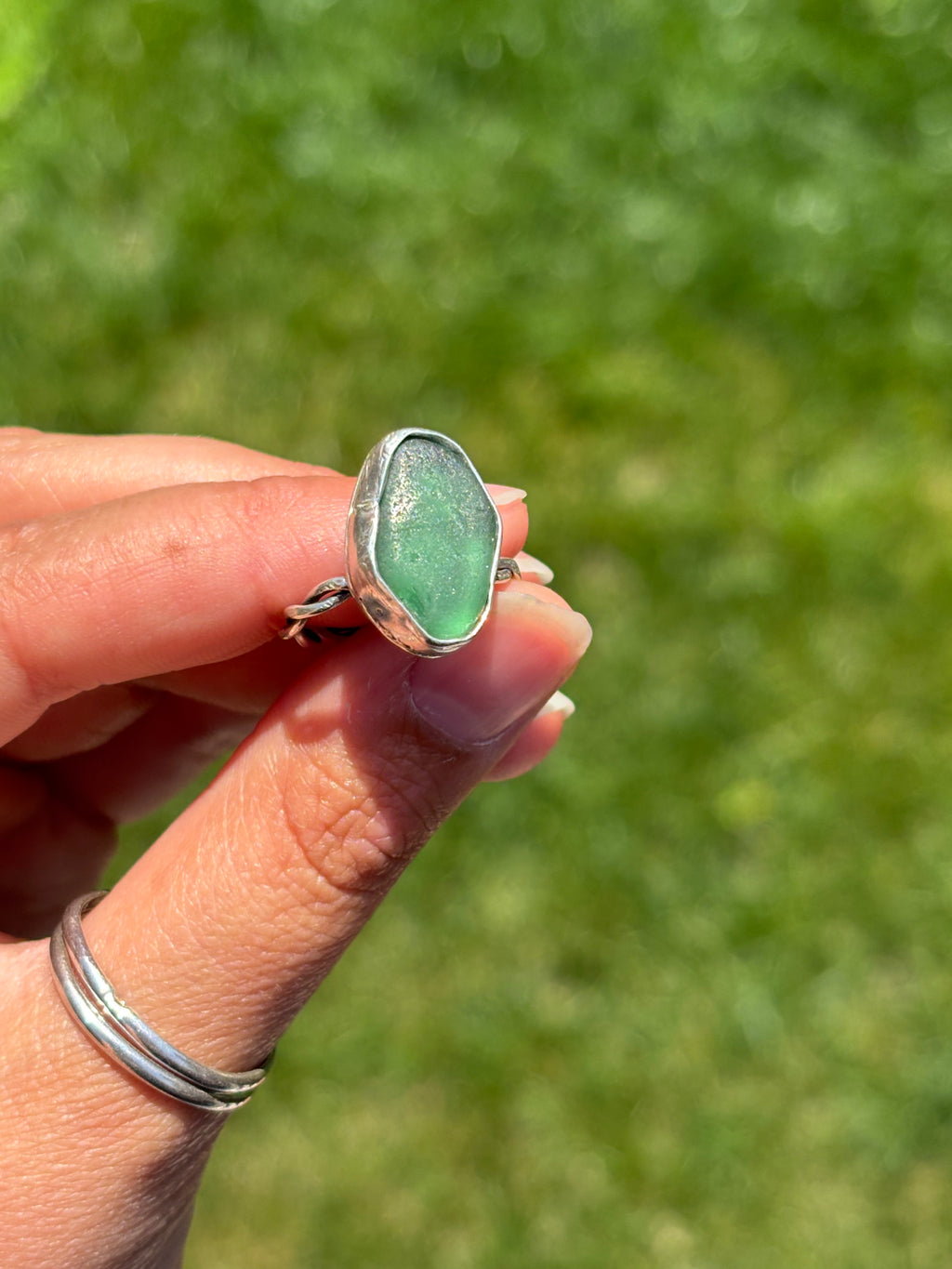 One-of-a-kind Sea glass rings