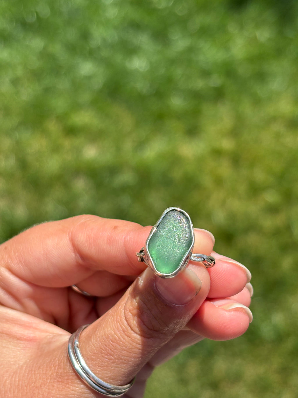One-of-a-kind Sea glass rings