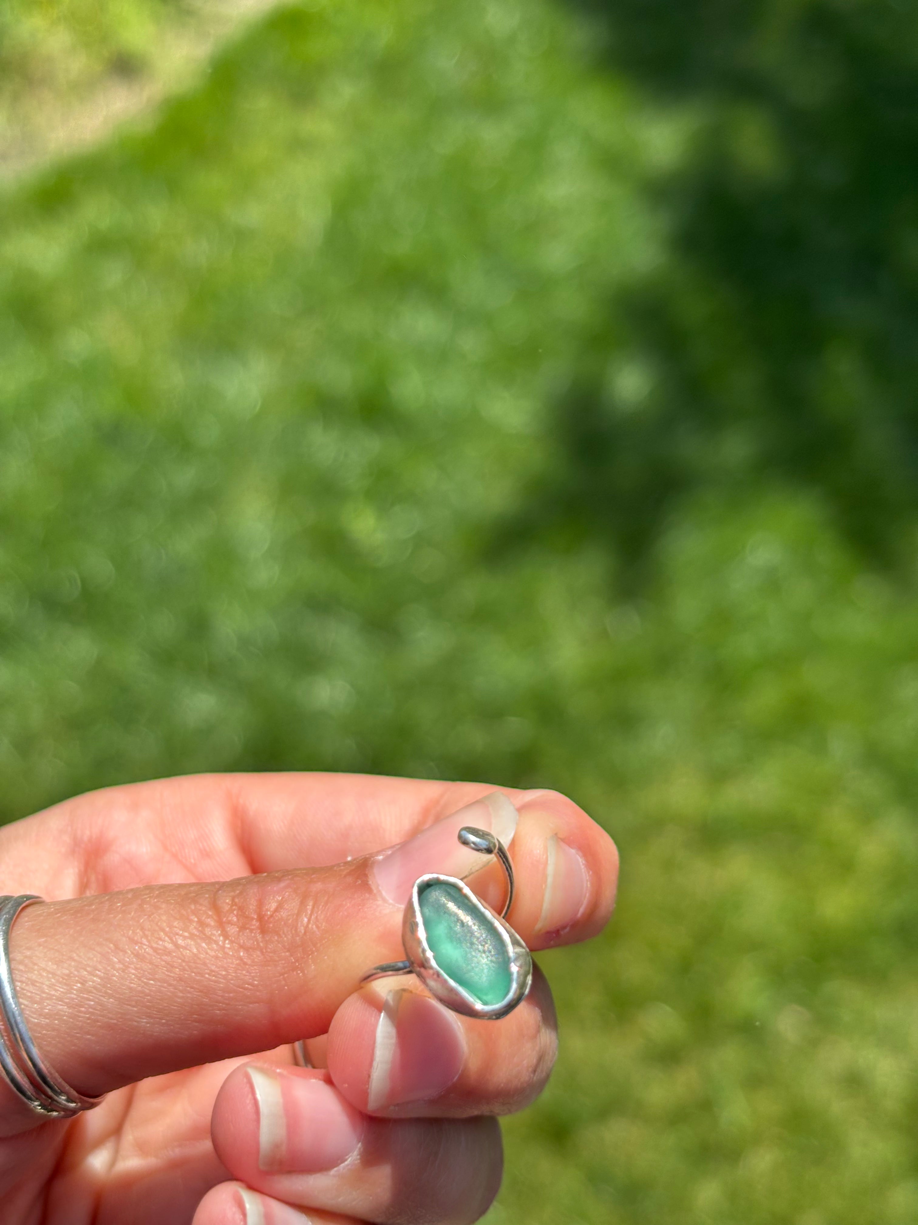 One-of-a-kind Sea glass ring