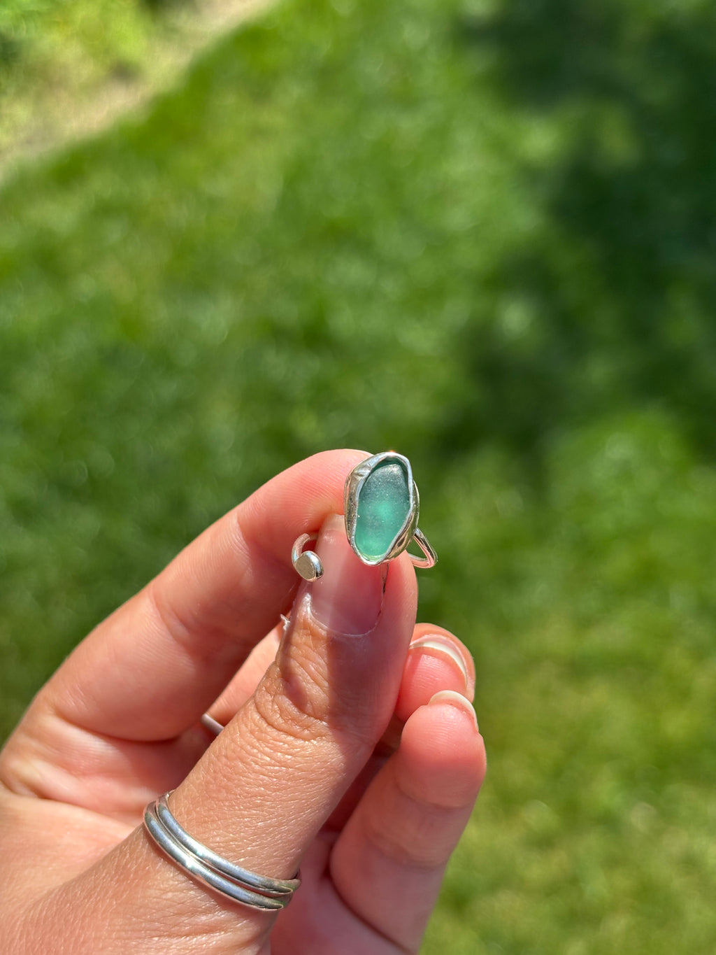 One-of-a-kind Sea glass ring