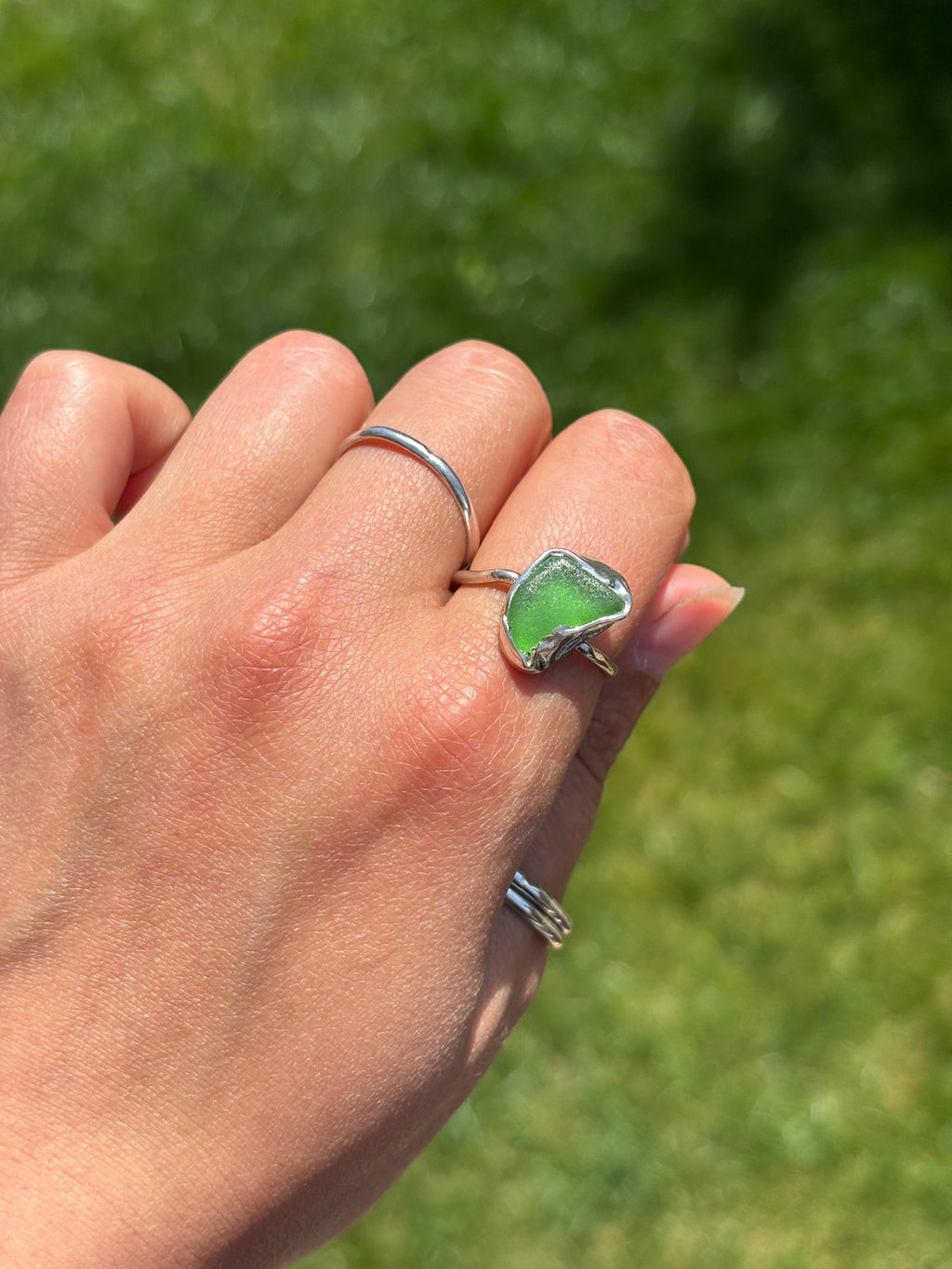 One-of-a-kind sea glass ring