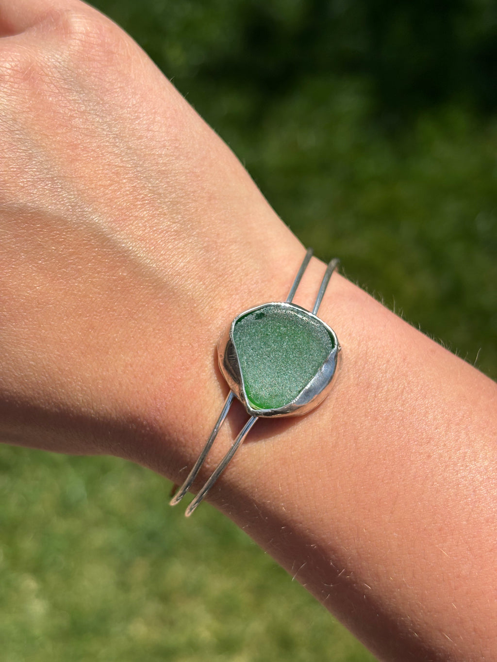 One-of-a-kind sea glass bracelet
