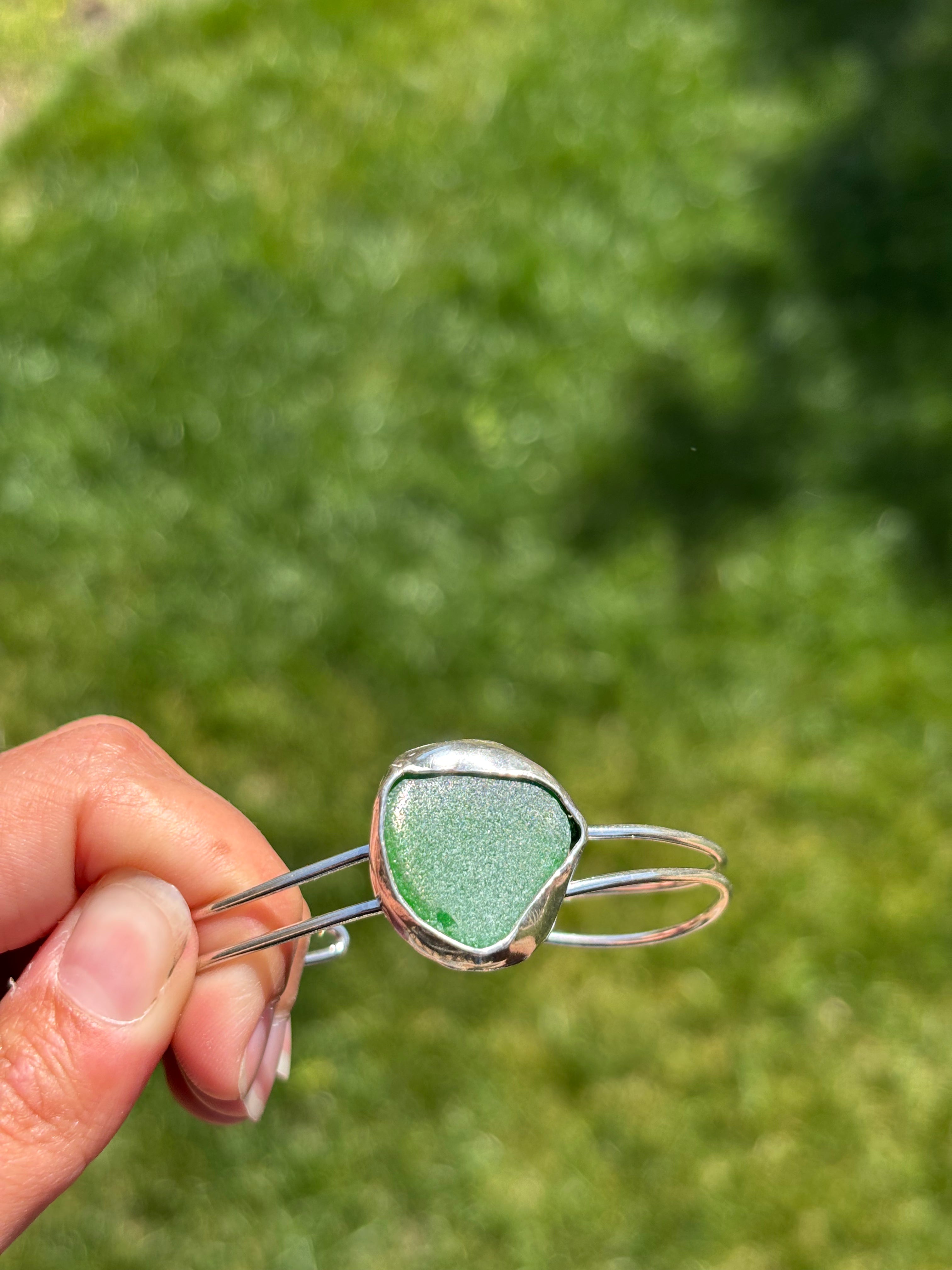 One-of-a-kind sea glass bracelet