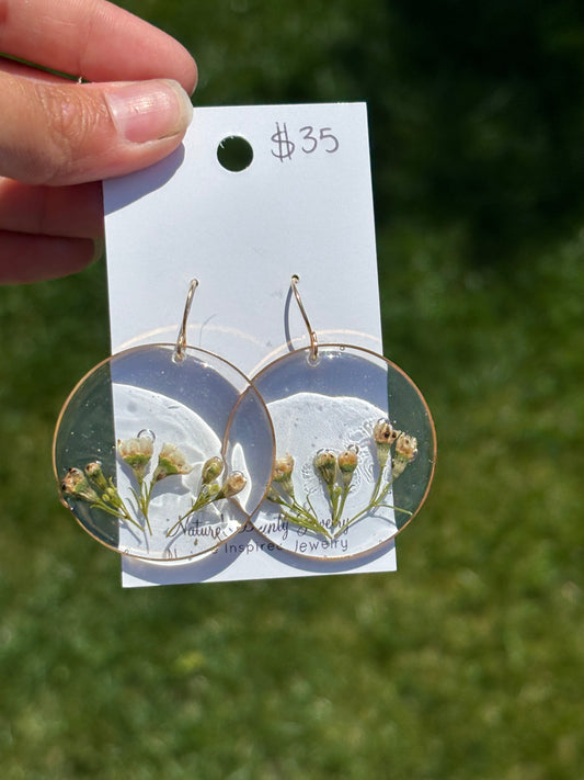White wax flower earrings