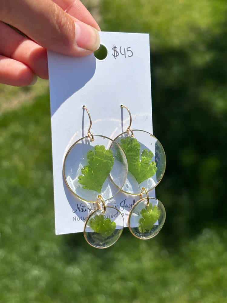 Pressed fern earrings