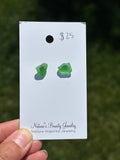 Sea glass stud earrings