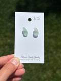 Sea glass stud earrings