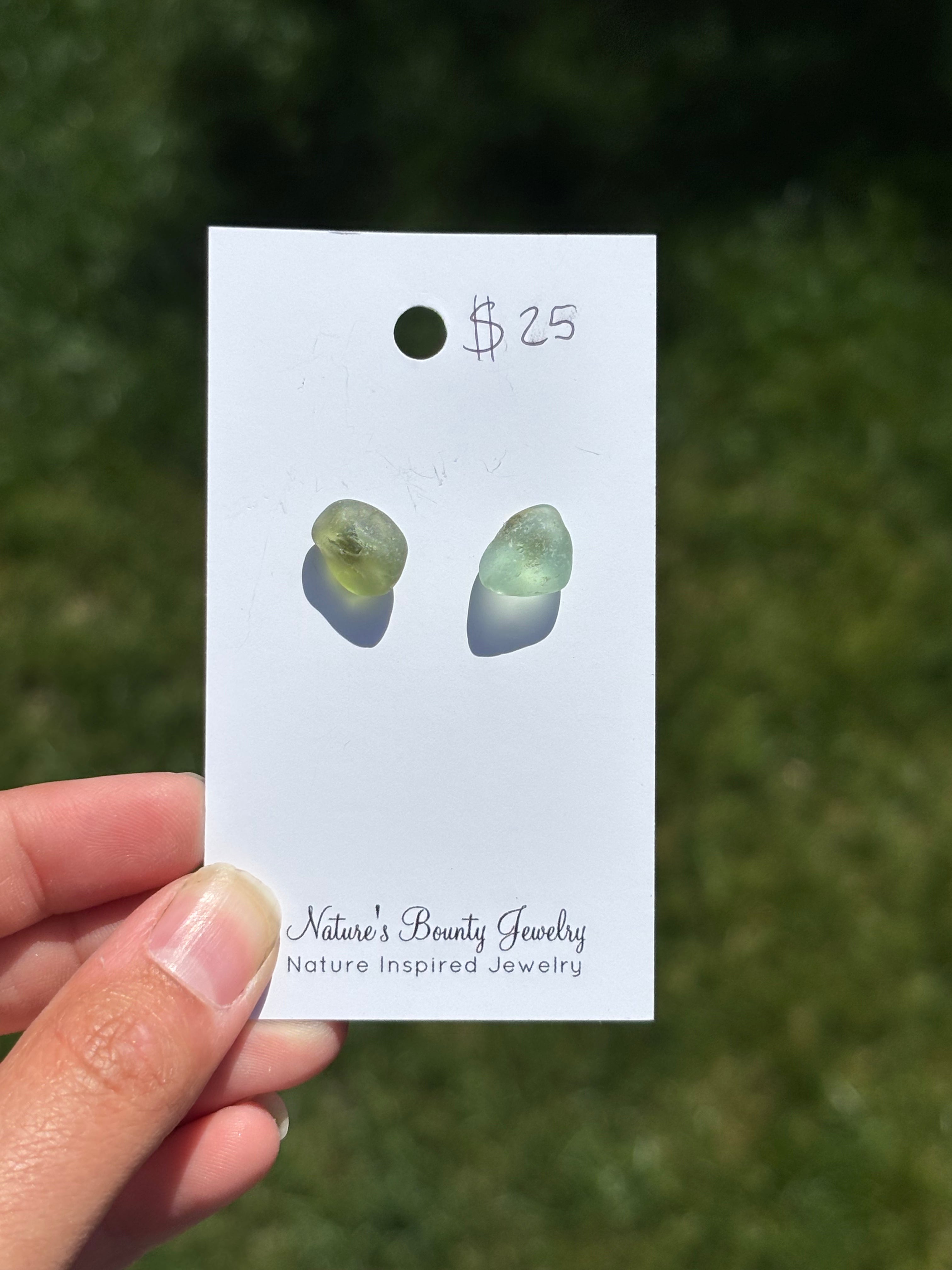 Sea glass stud earrings