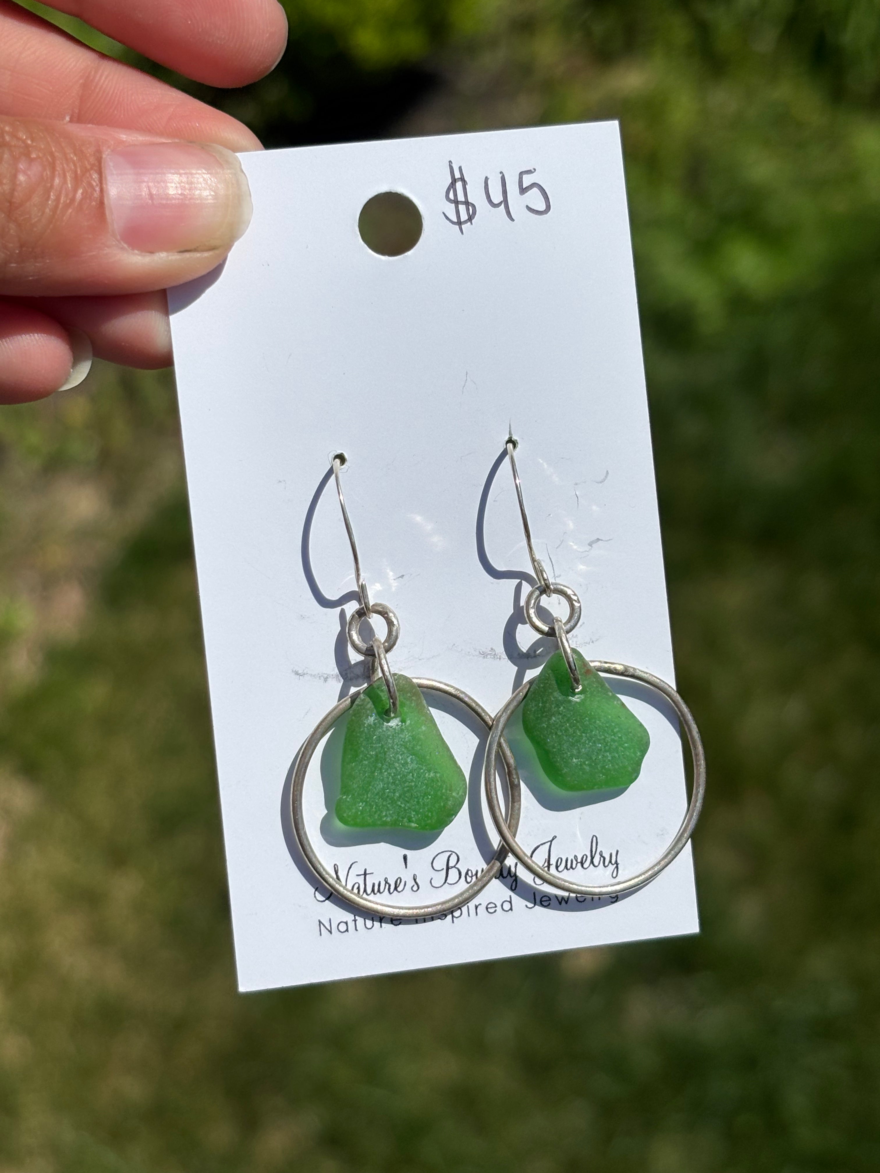 Sterling silver sea glass earrings