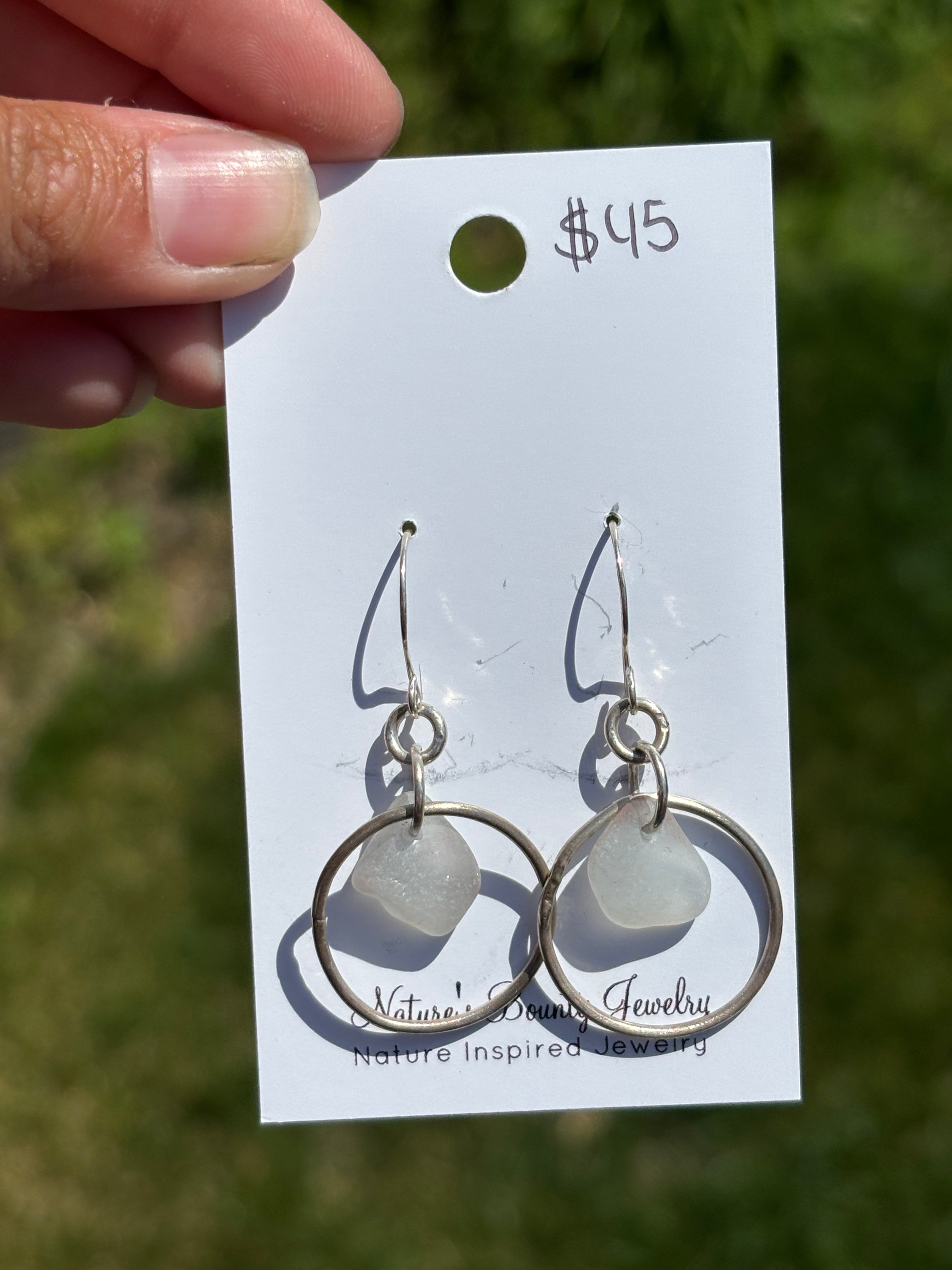 Sterling silver sea glass earrings