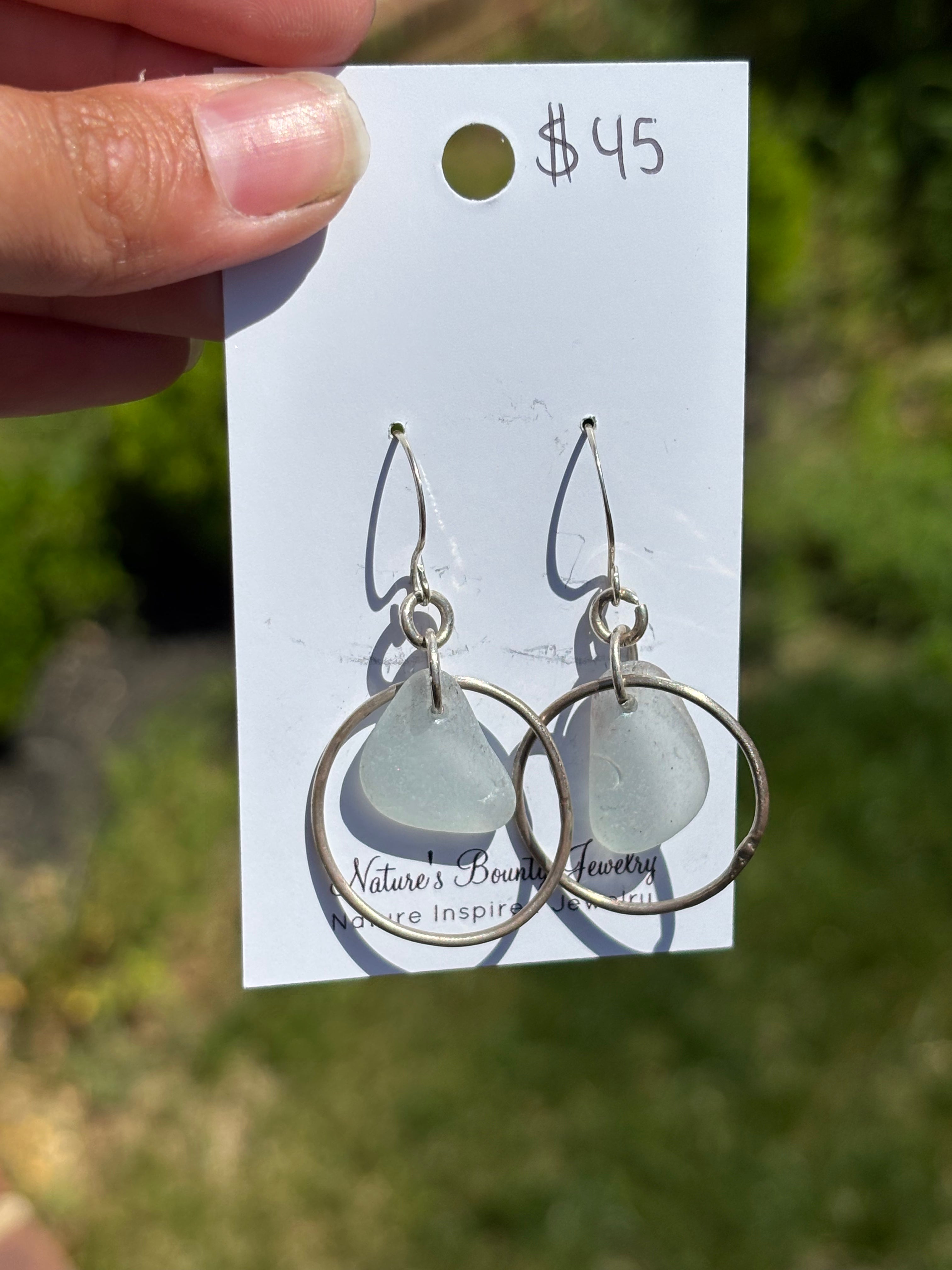 Sterling silver sea glass earrings