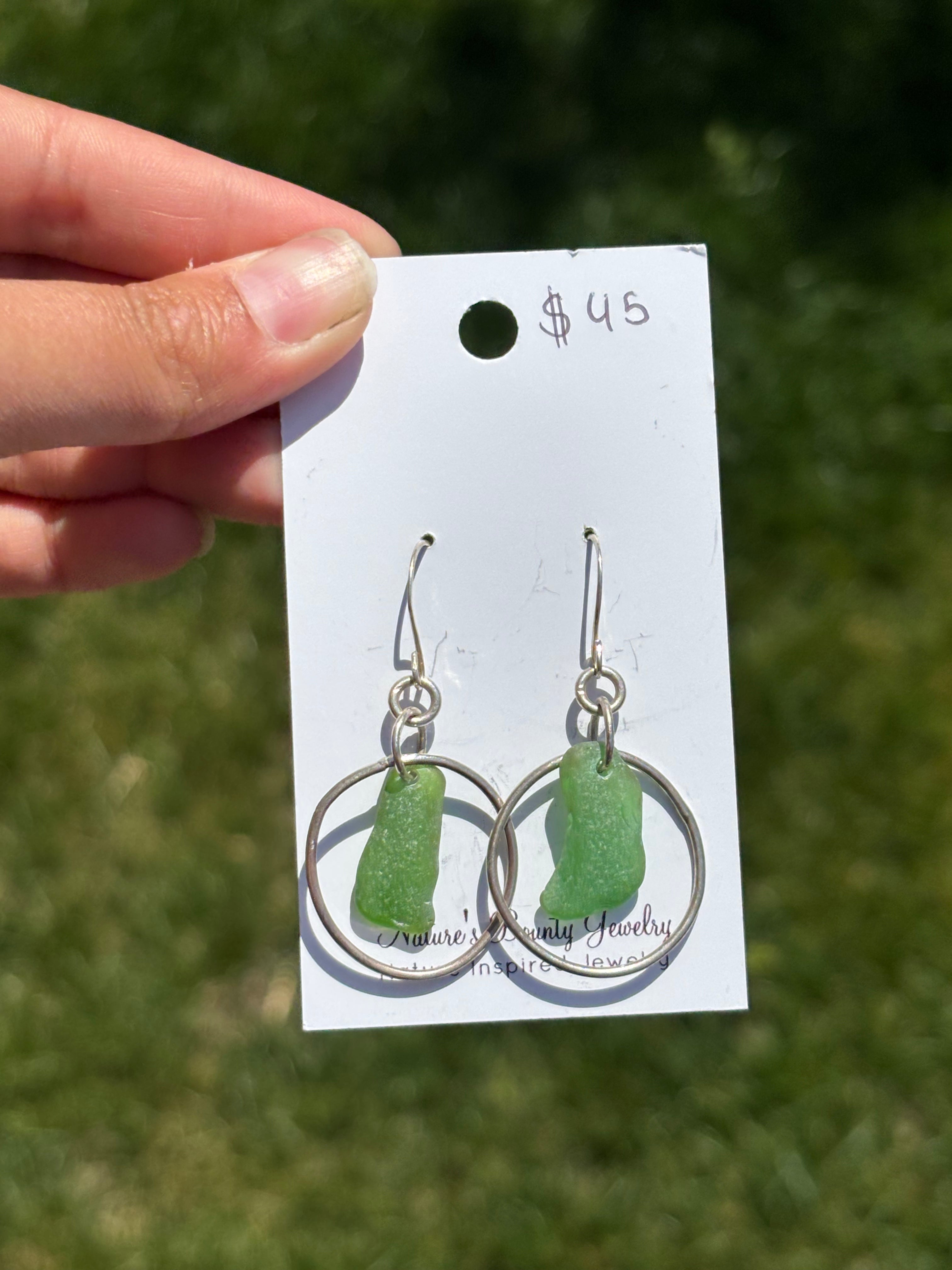 Sterling silver sea glass earrings