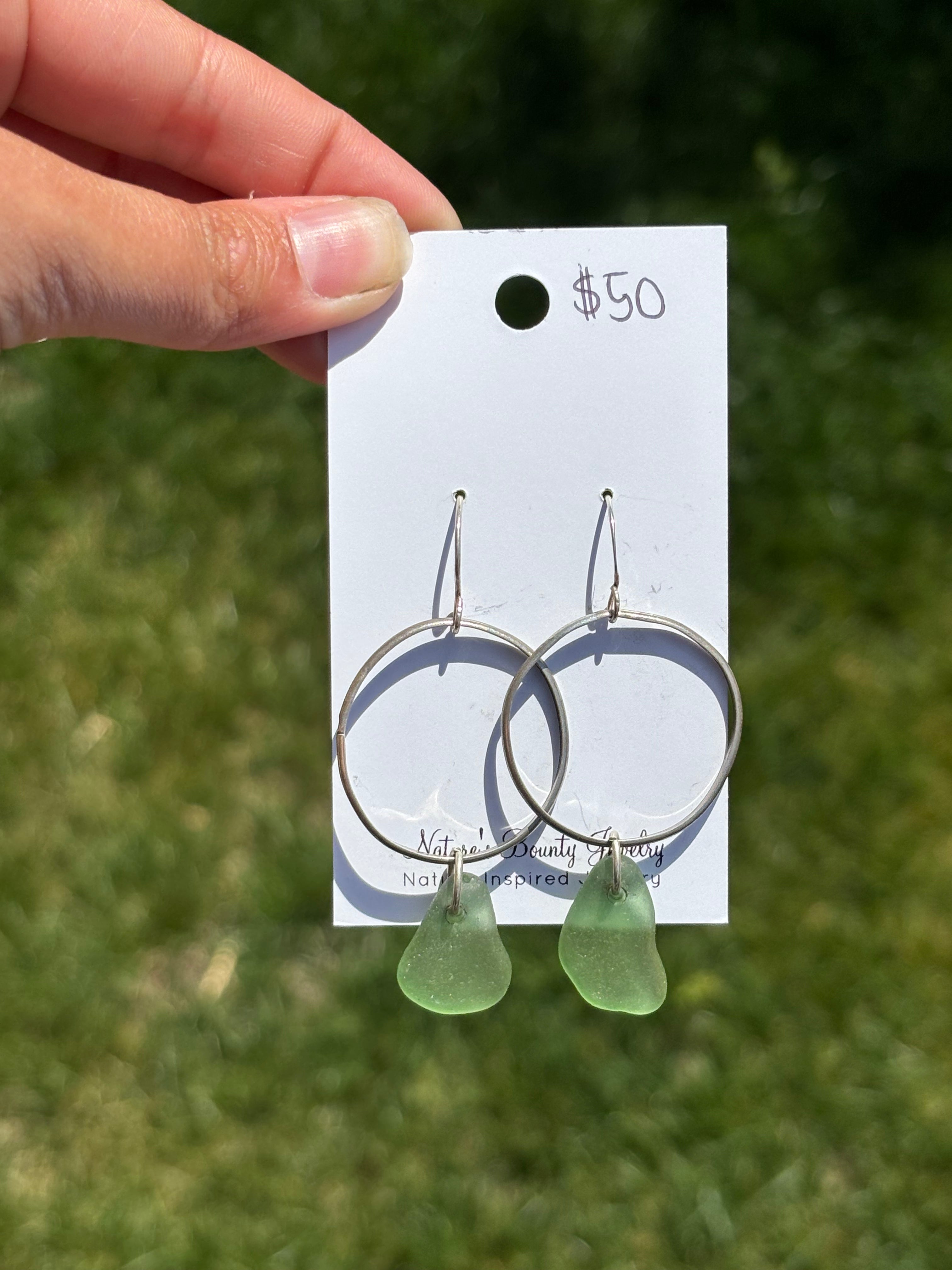 Sterling silver sea glass earrings