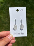 Silver sea glass earrings