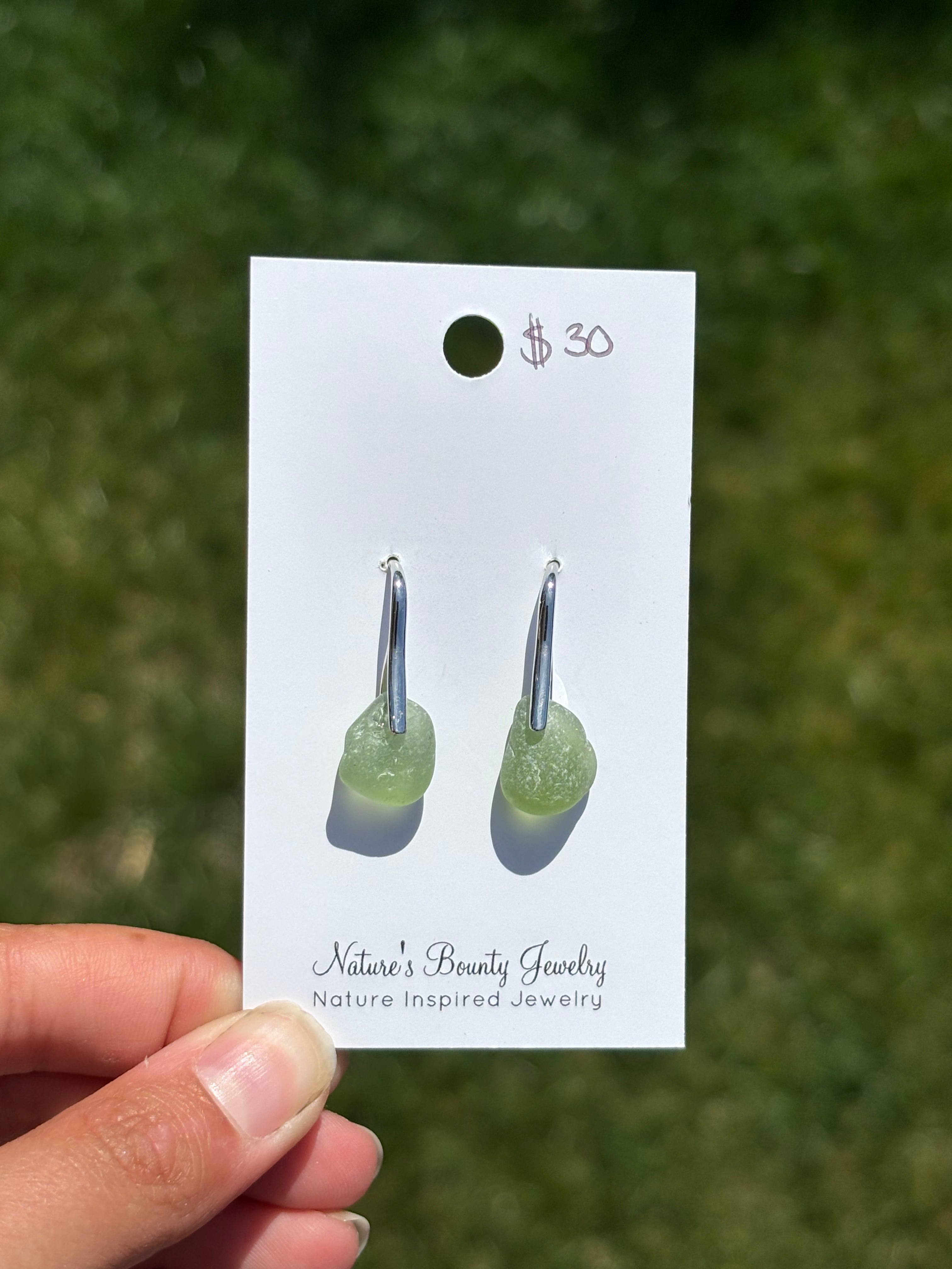 Sterling silver sea glass earrings