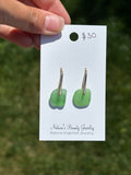 Gold sea glass earrings