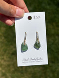 Gold sea glass earrings