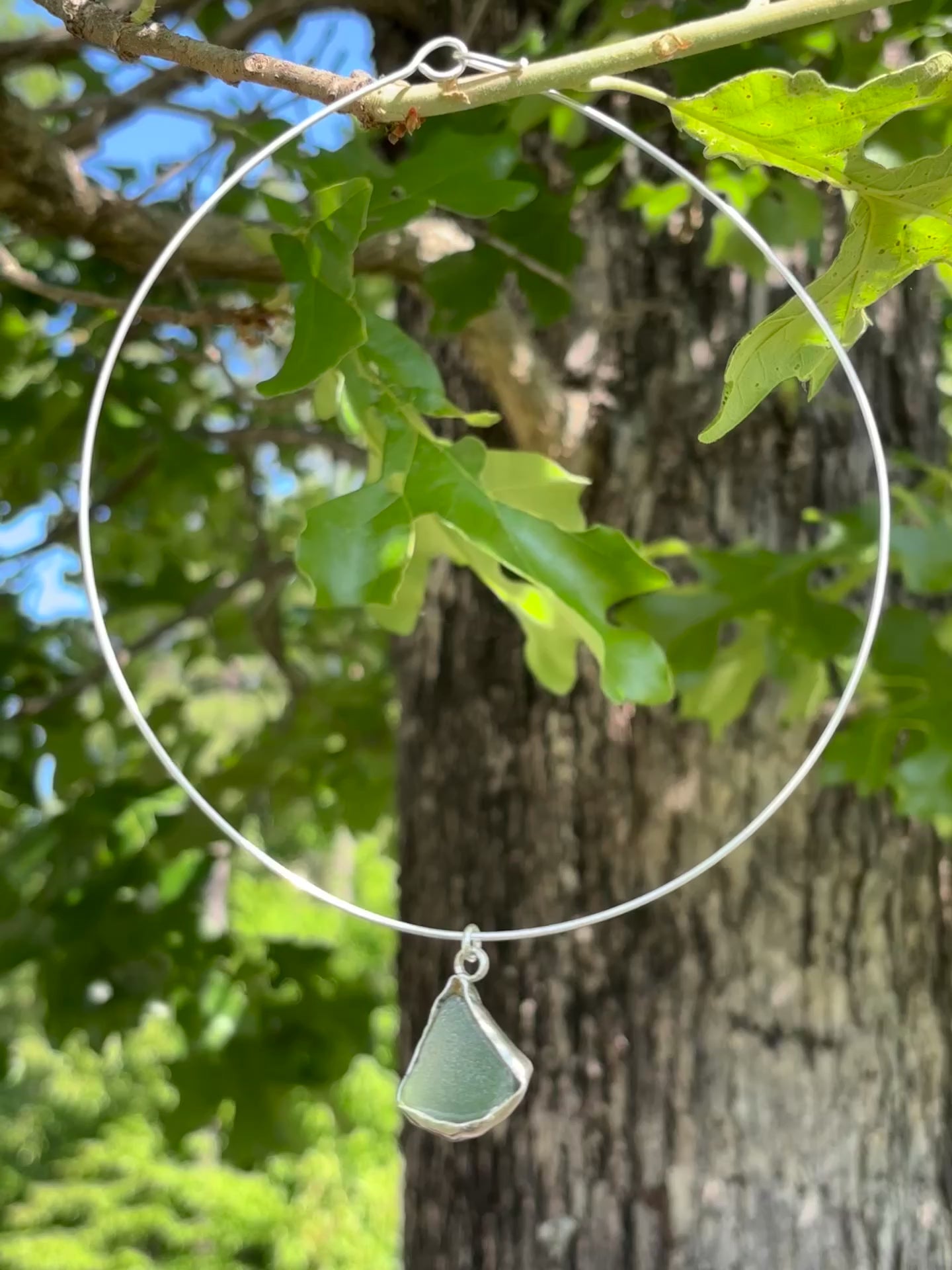 Sea glass choker necklace