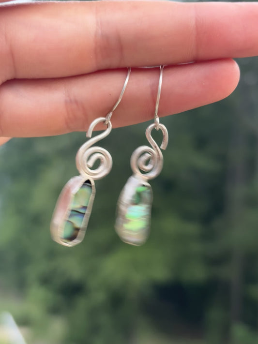 Abalone swirl earrings