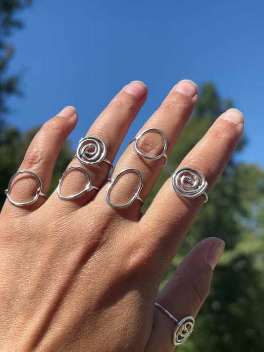 Spiral Seaglass ring