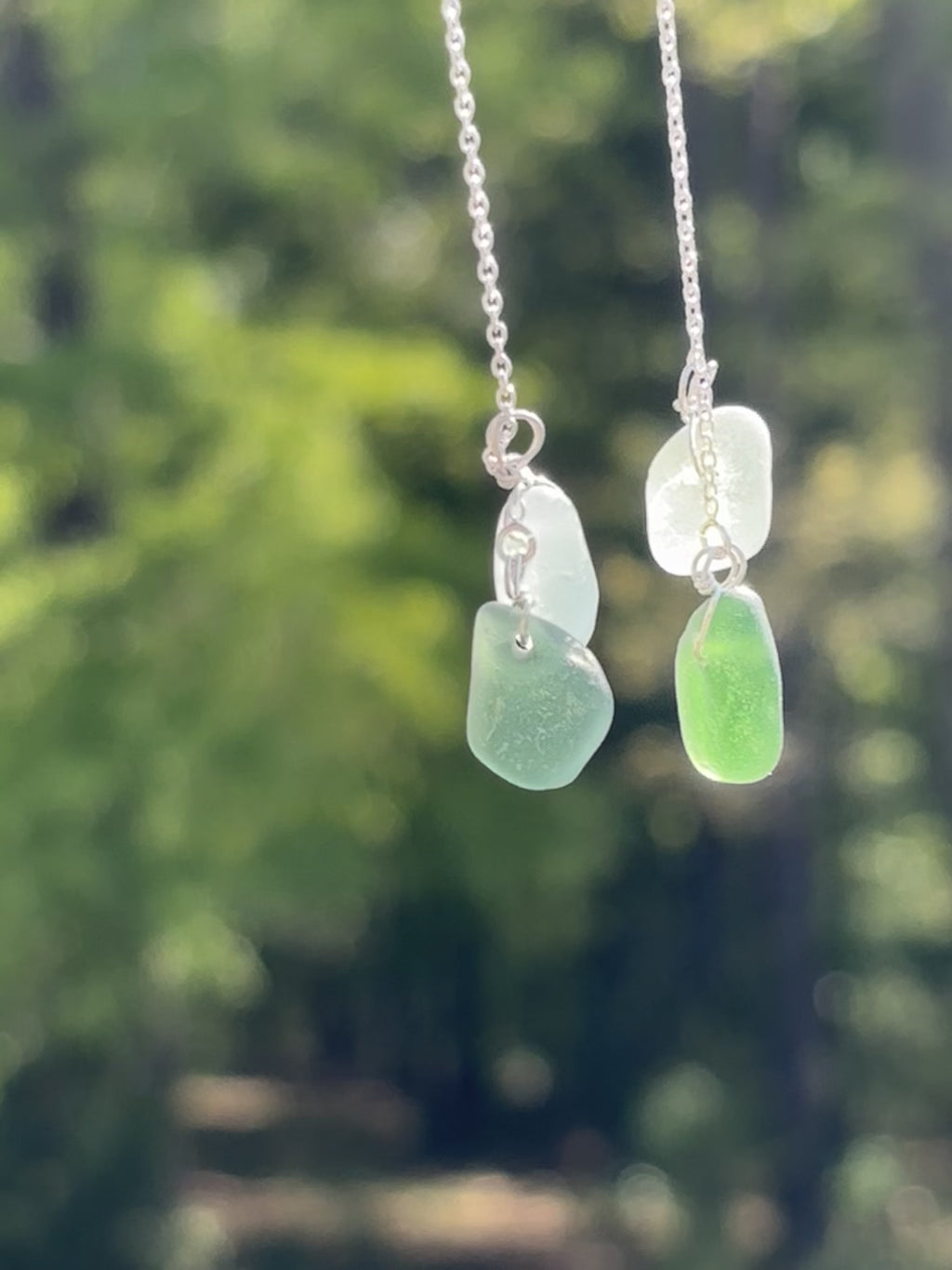 Stacked Seaglass earrings
