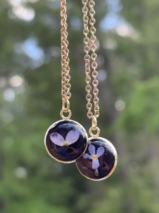 Purple Resin necklaces