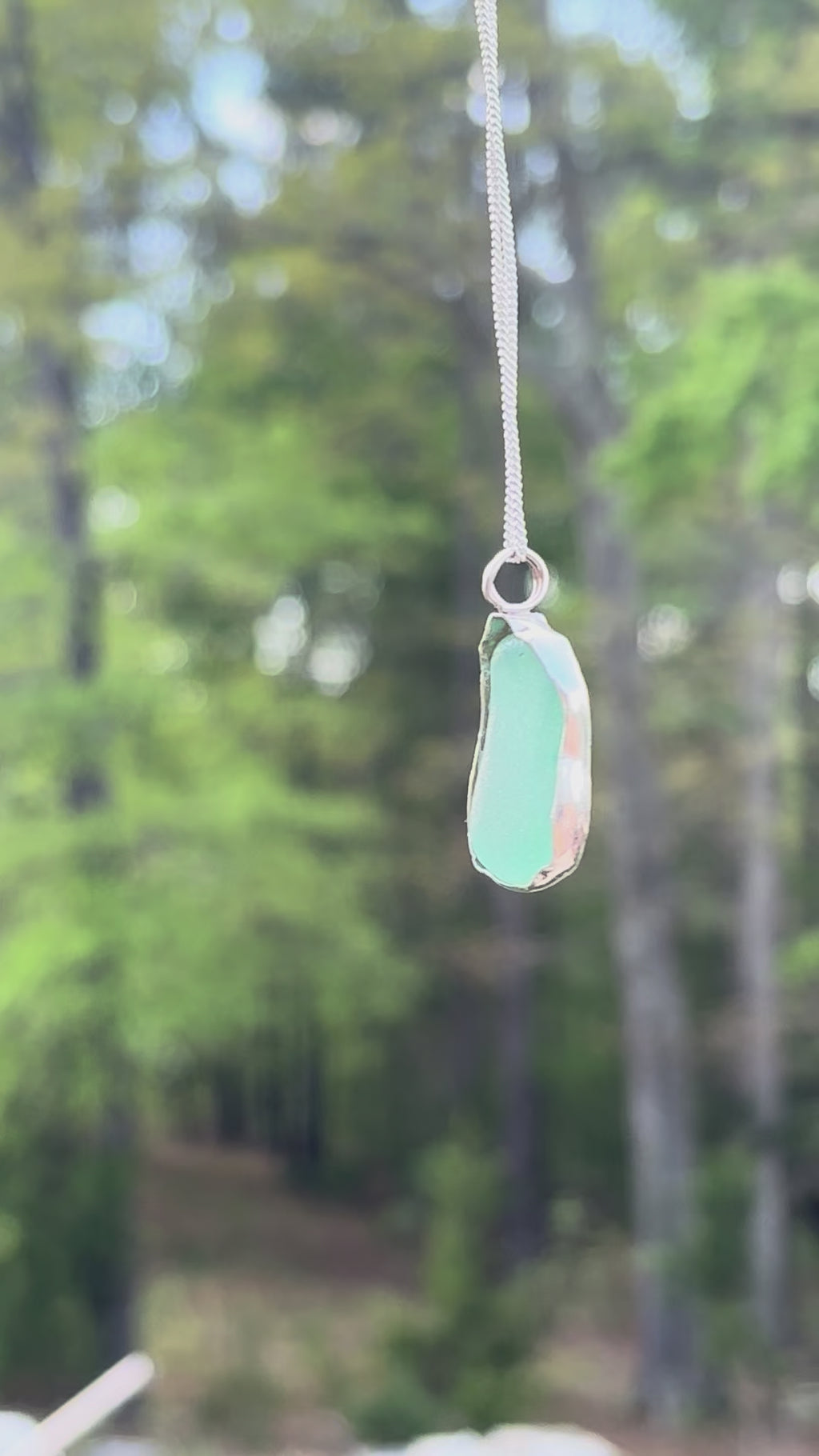 Ice blue Seaglass necklace