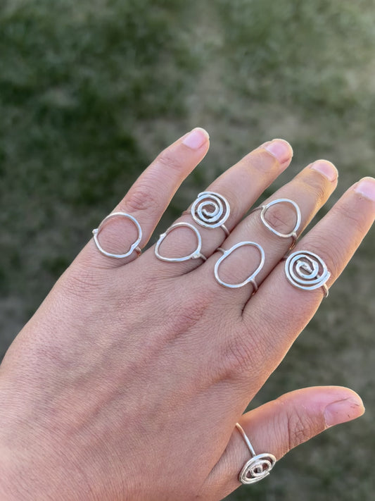 Spiral Seaglass ring
