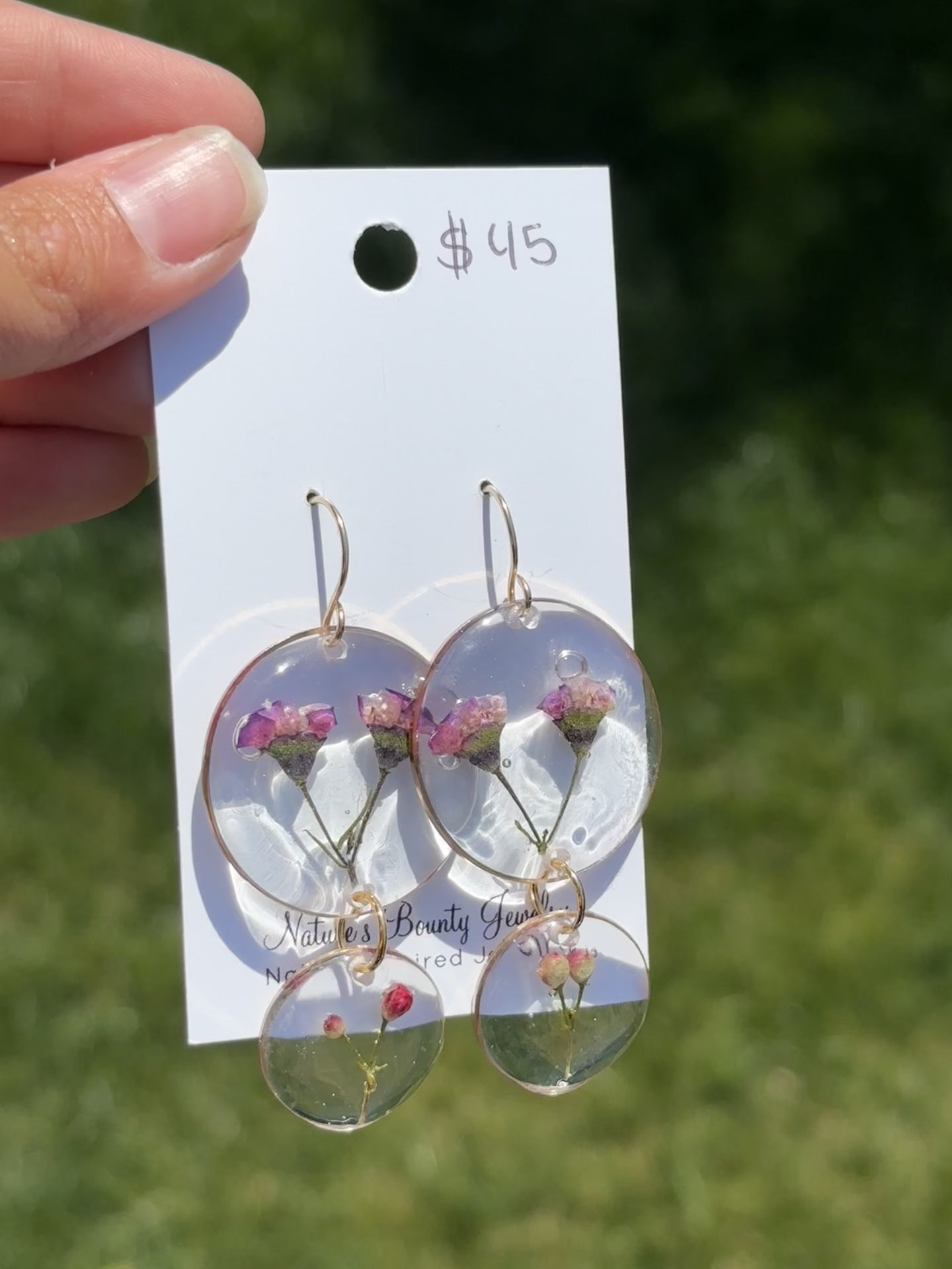 Pressed floral earrings